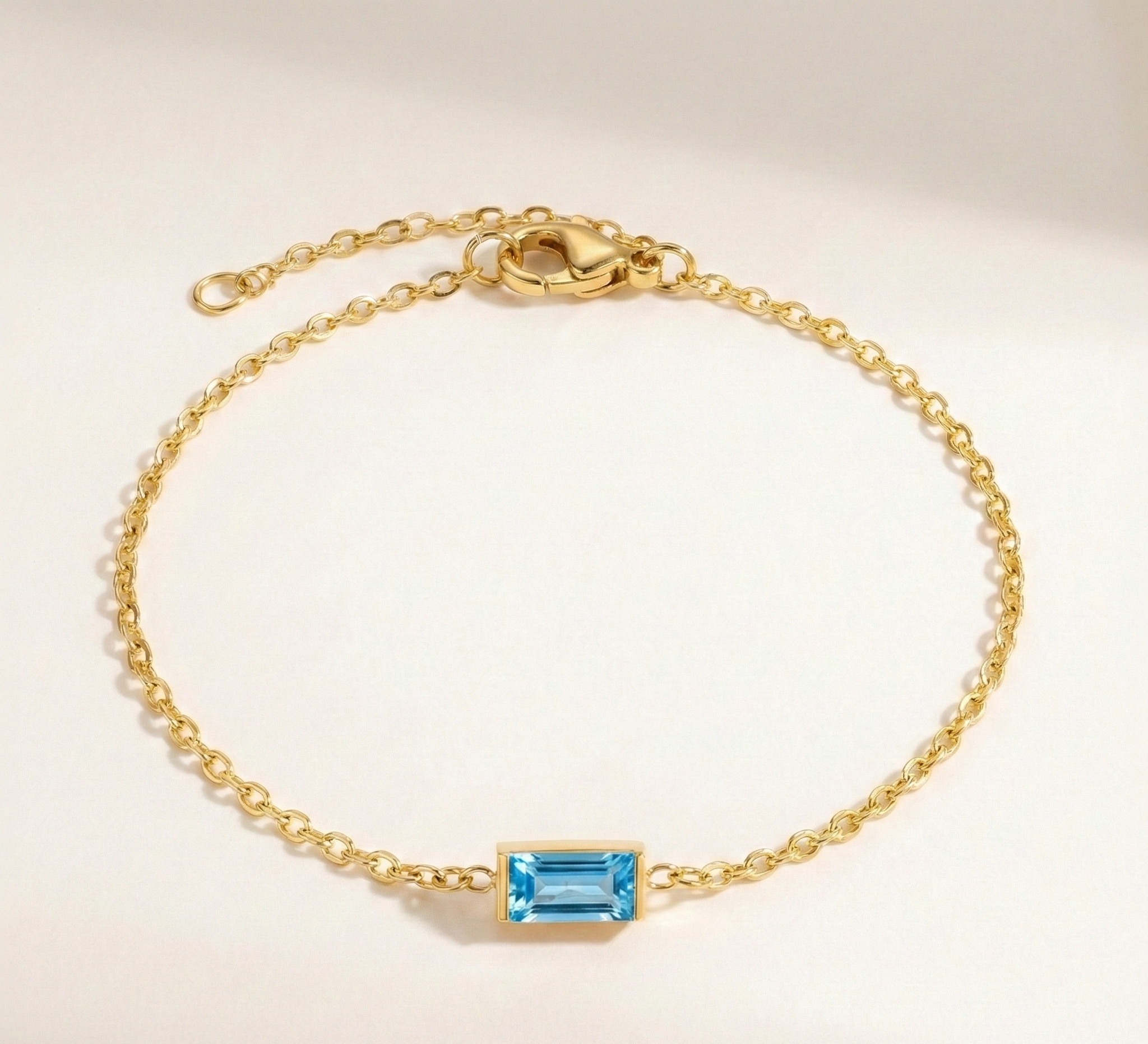 Radiant Birthstone Chain Bracelet