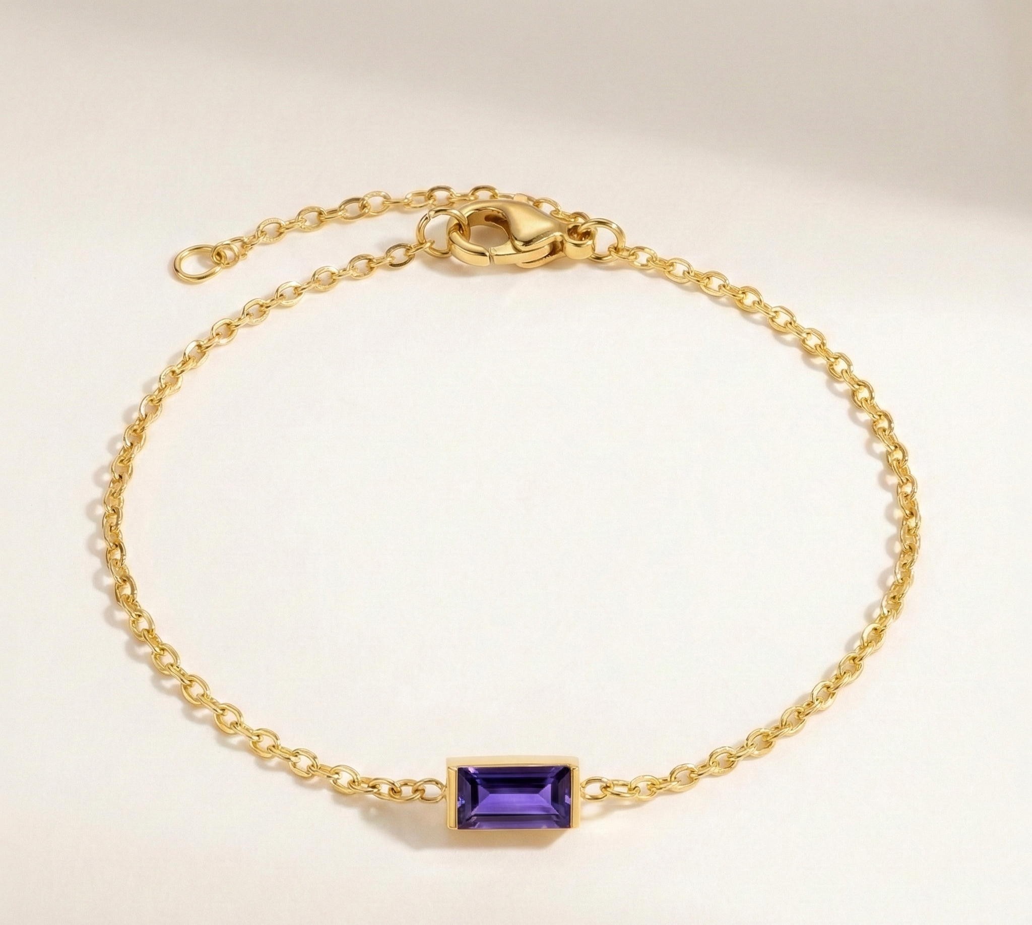 Radiant Birthstone Chain Bracelet