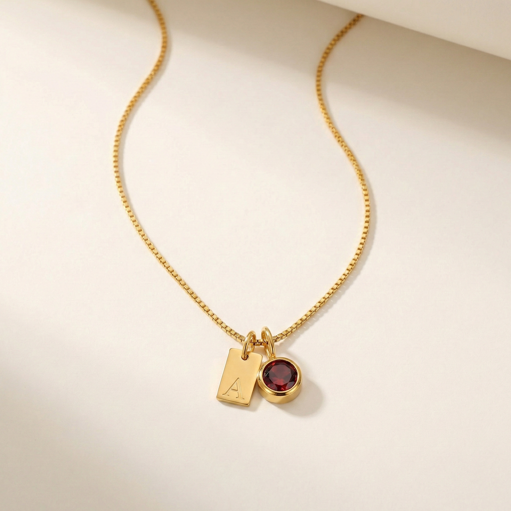 Trivelle Birthstone Initial Necklace