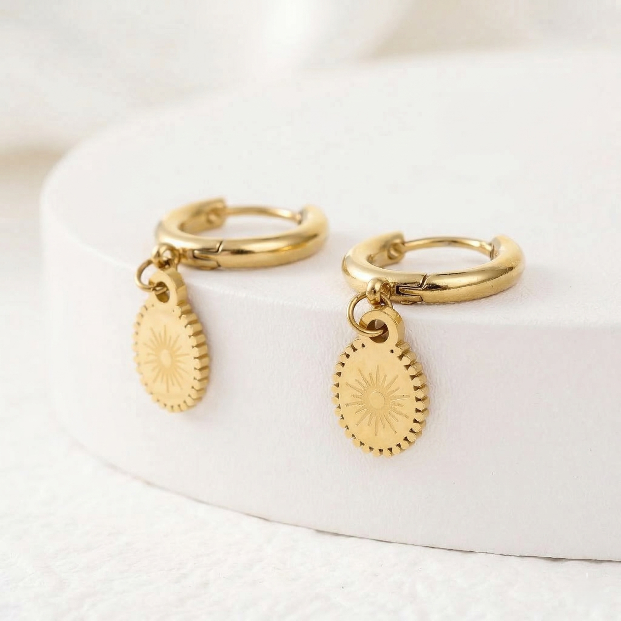 Solara Coin Drop Hoops