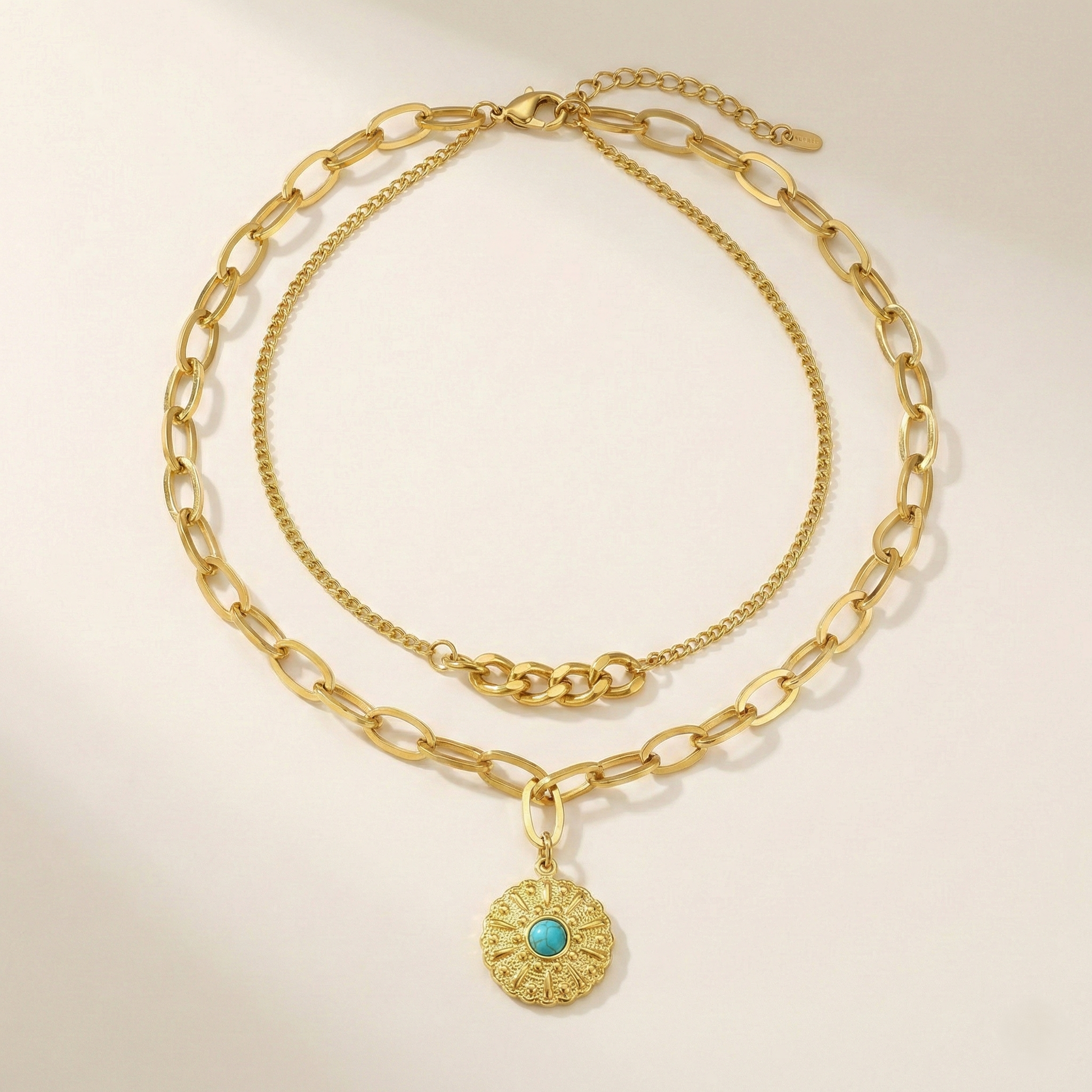Solara Medallion Layered Necklace