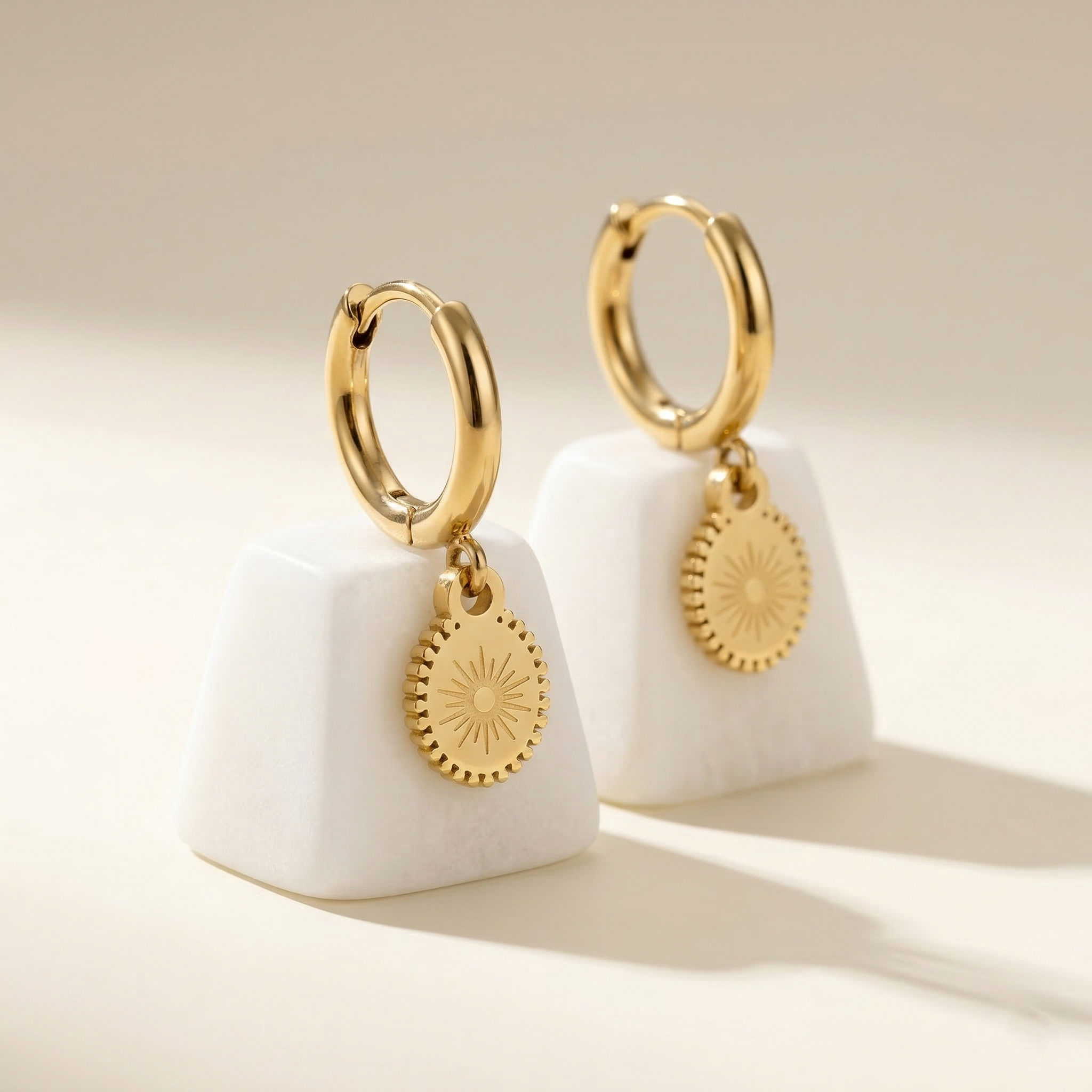 Solara Coin Drop Hoops