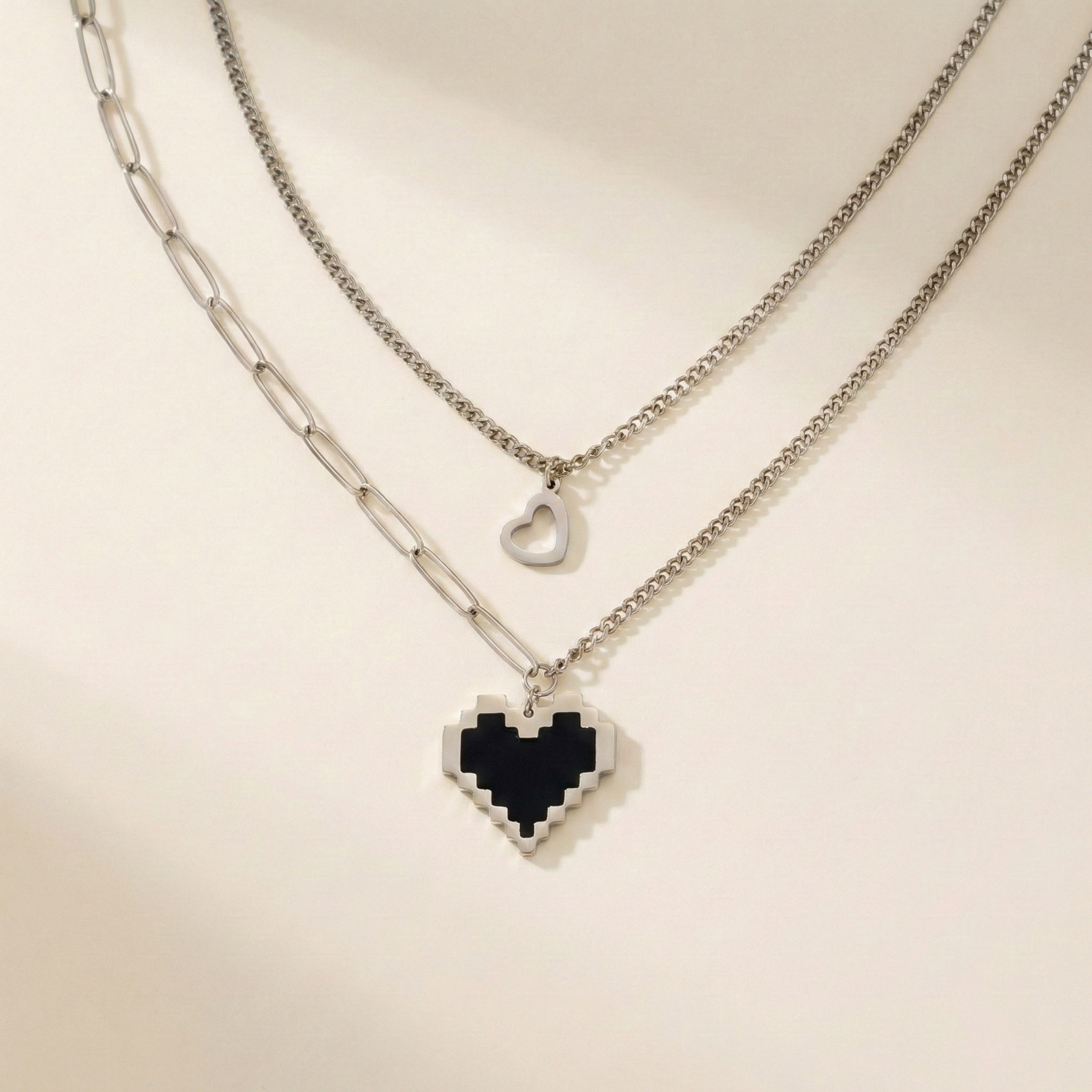 Pixel Amour Layered Necklace
