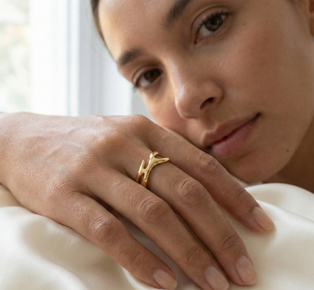 Flame totem ring
