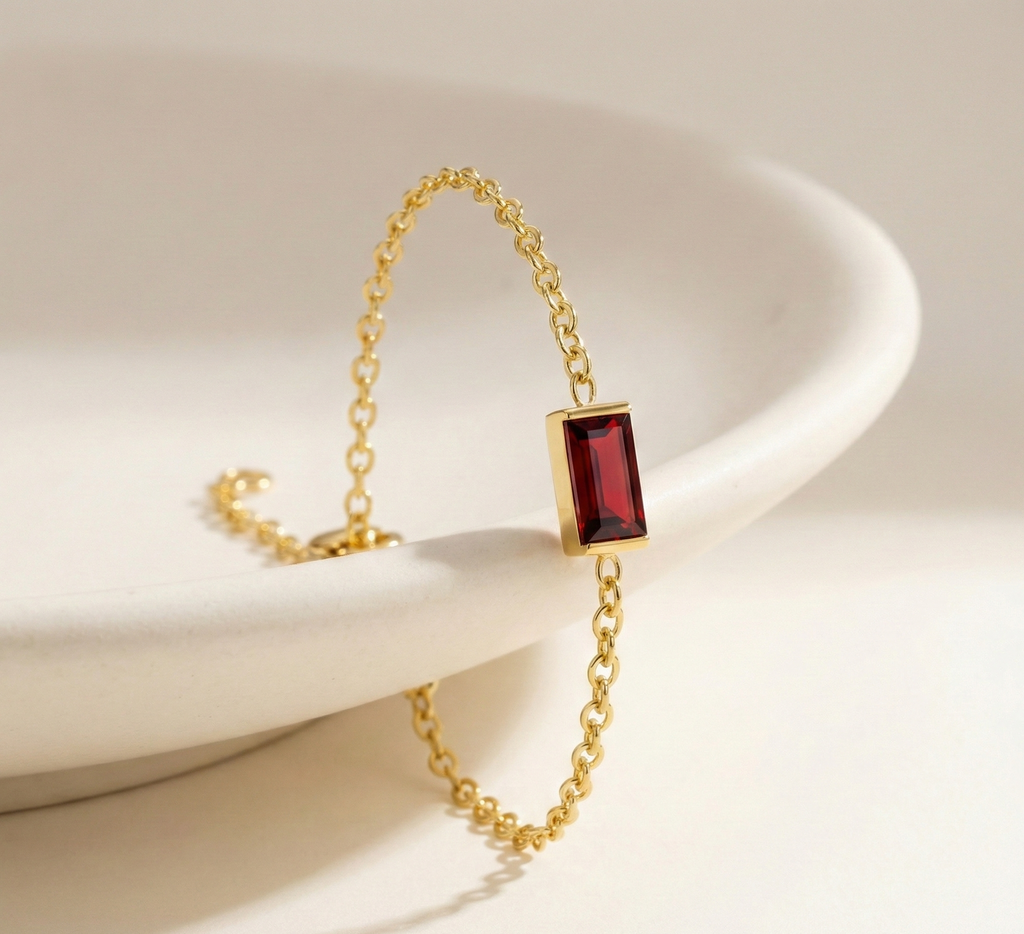 Radiant Birthstone Chain Bracelet