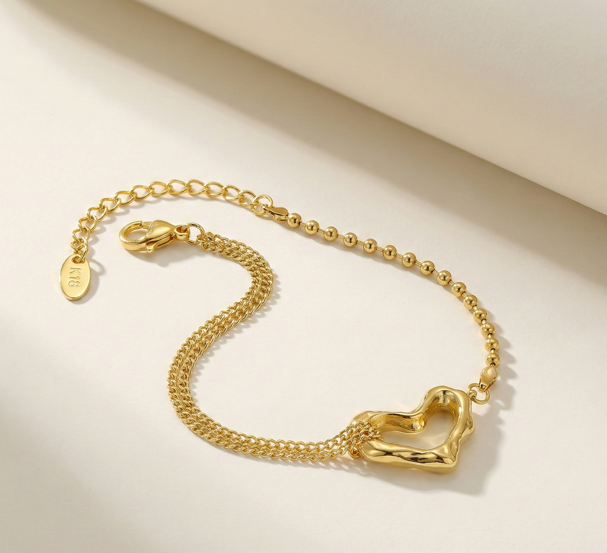 Open Heart Chain Bracelet