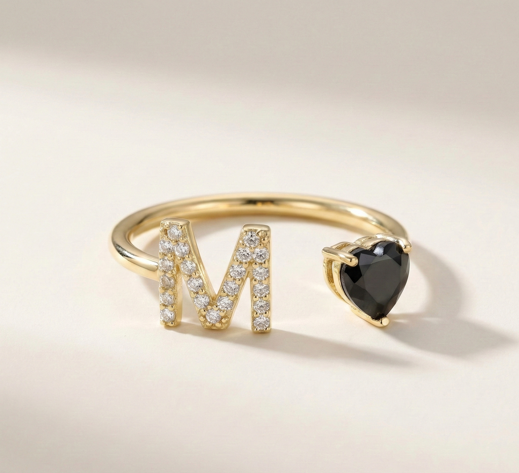 Initial Heart Signature Ring