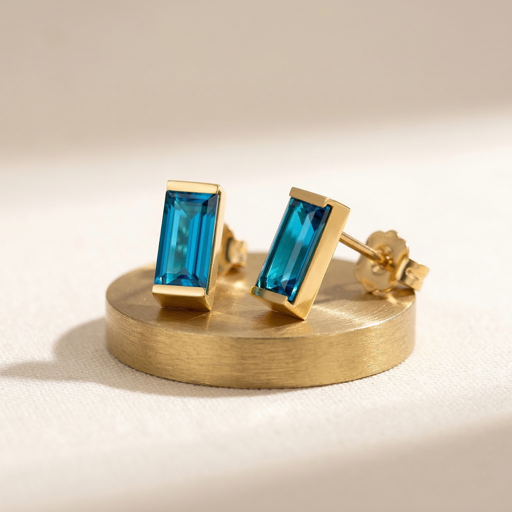 Aurora Birthstone Bar Studs