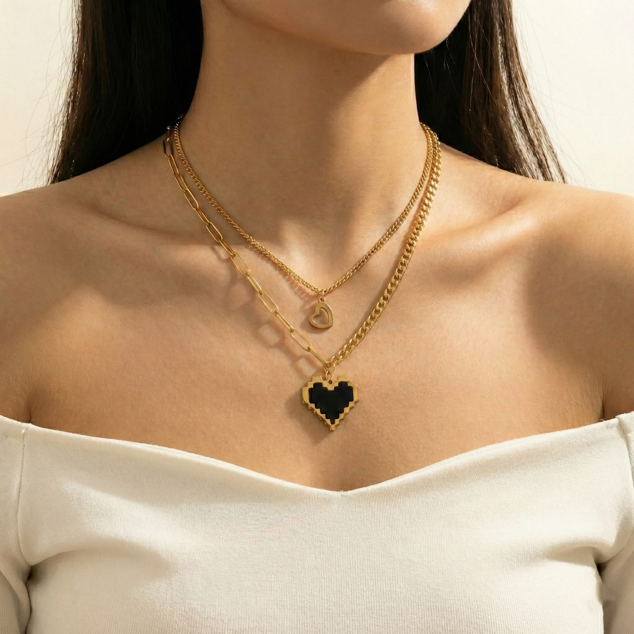 Pixel Amour Layered Necklace