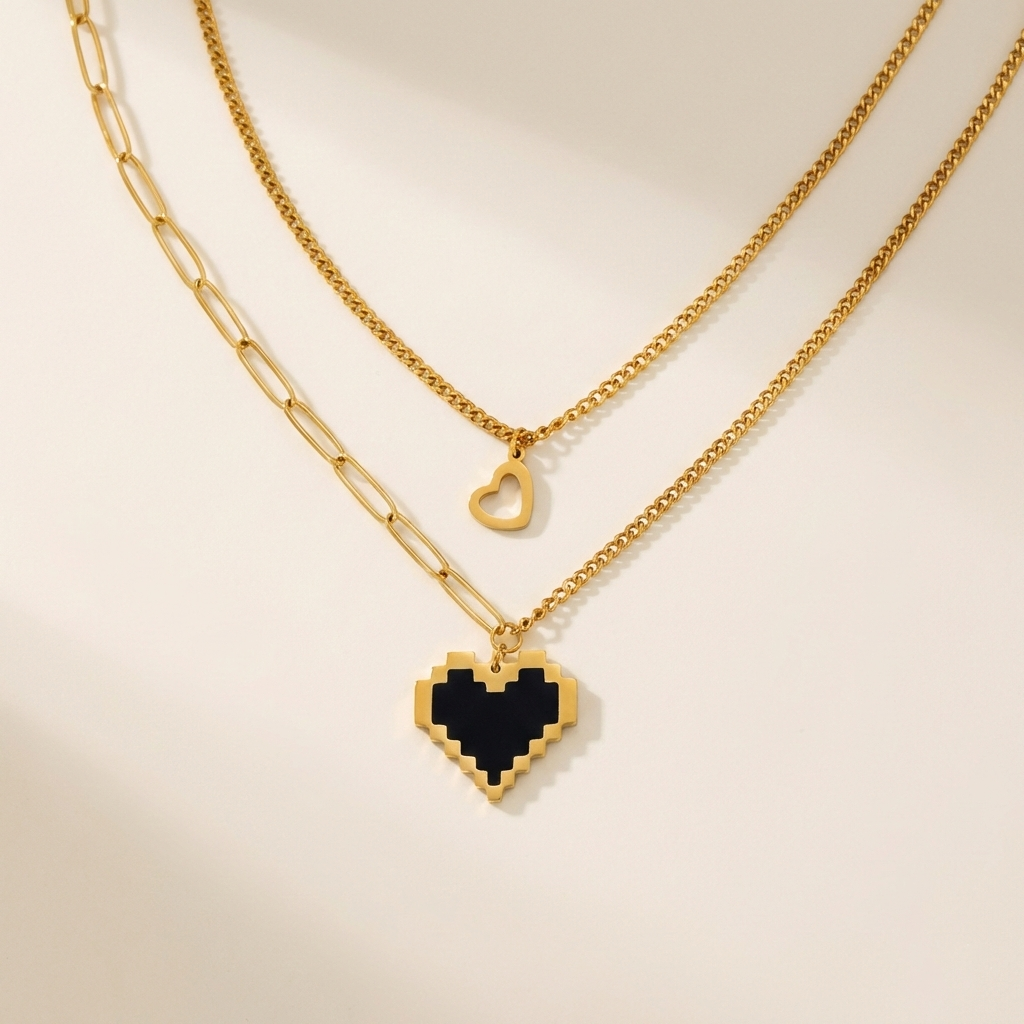 Pixel Amour Layered Necklace