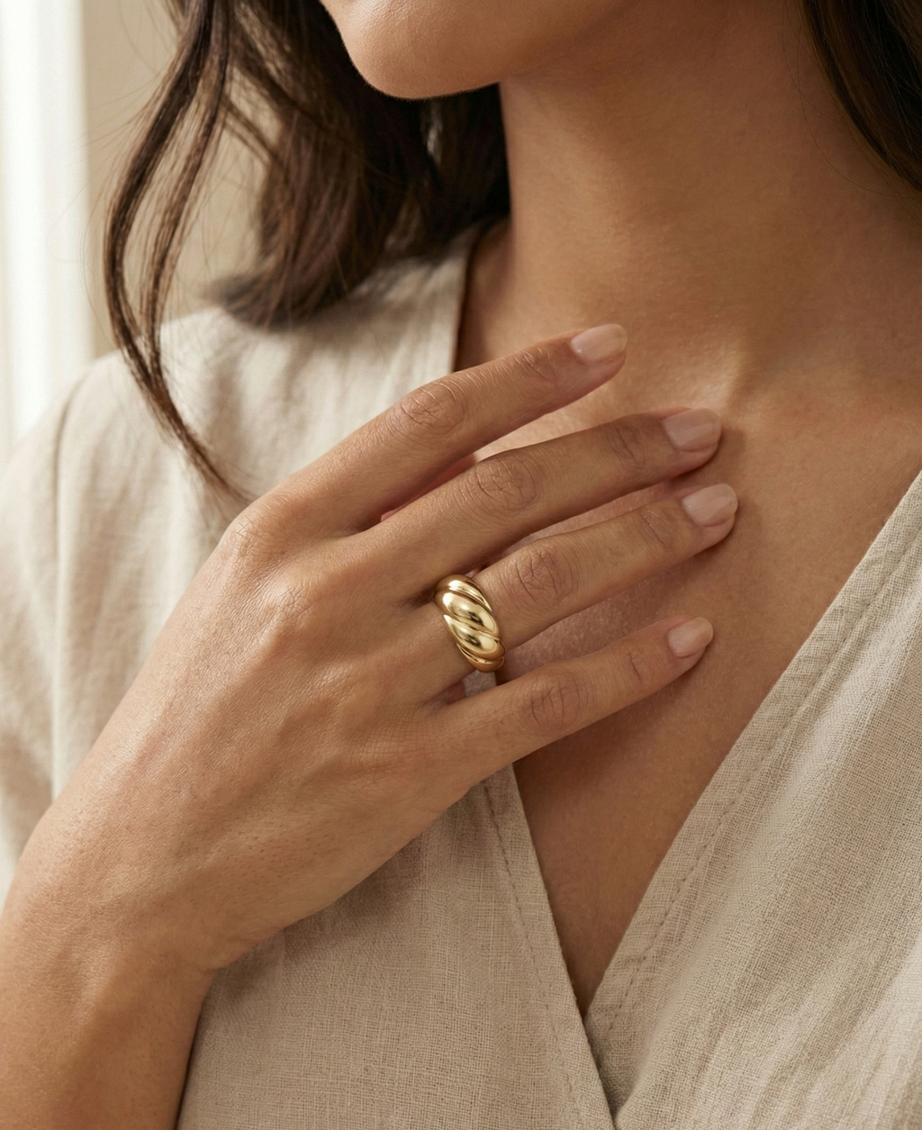 Gilded Twist Ring