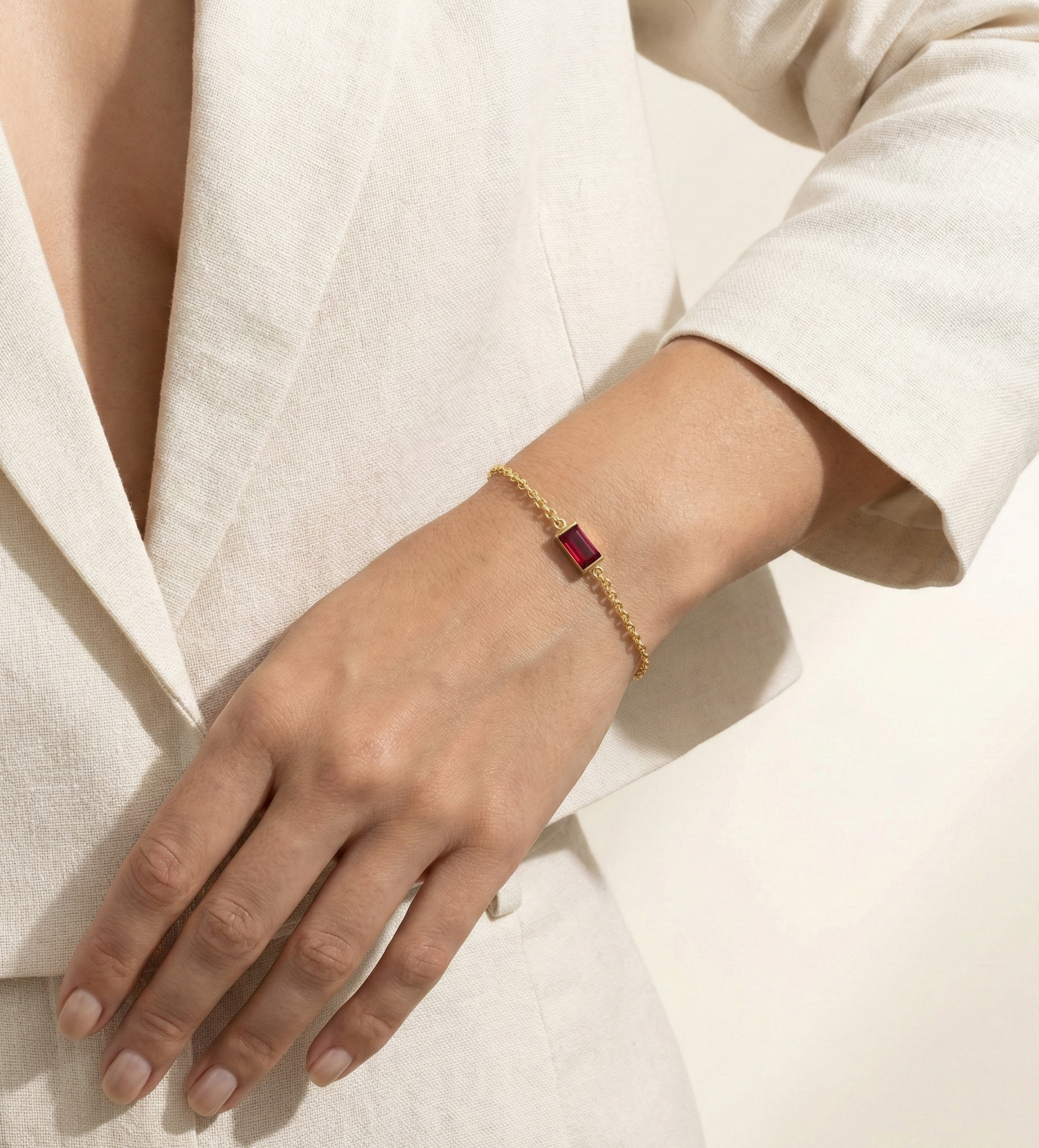 Radiant Birthstone Chain Bracelet