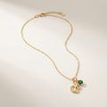 Lunara Monogram Birthstone Necklace