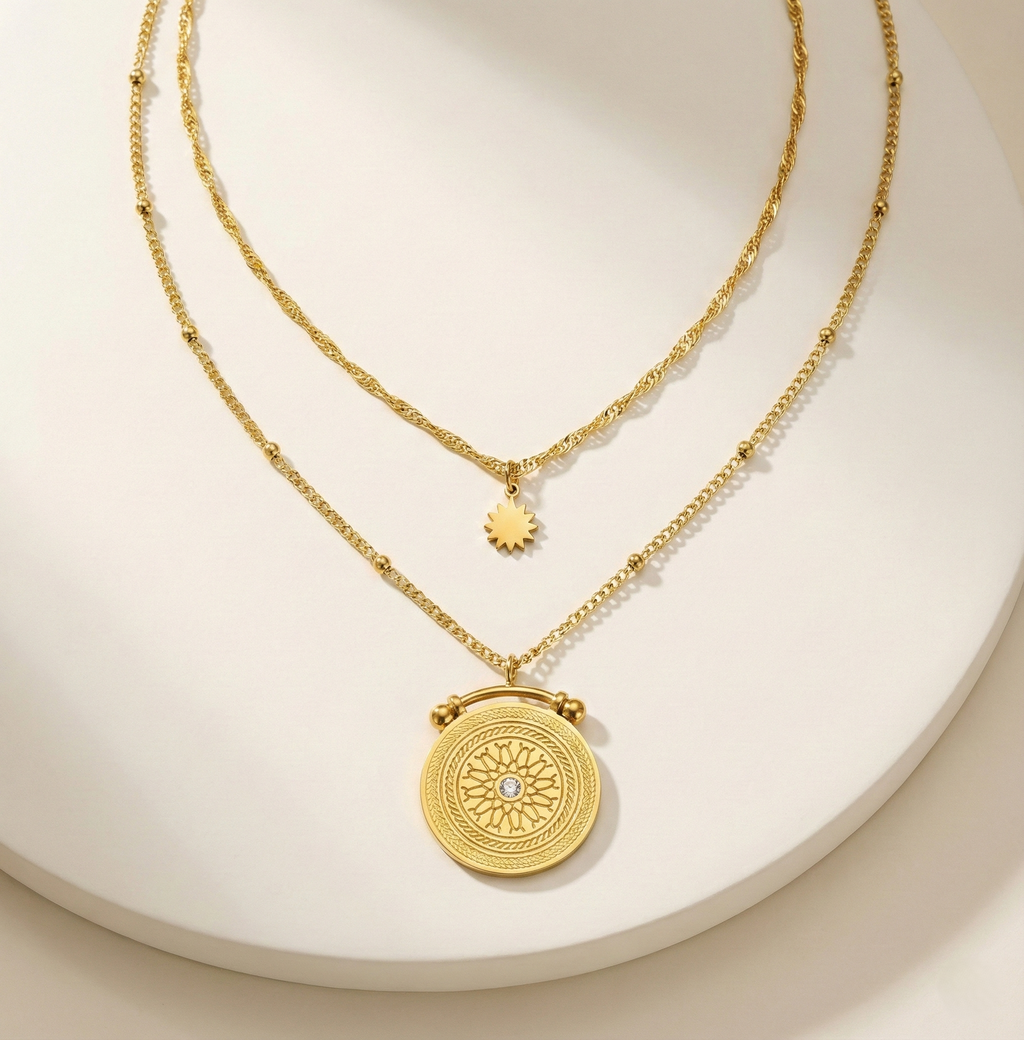 Aurelia Emblem Layered Necklace