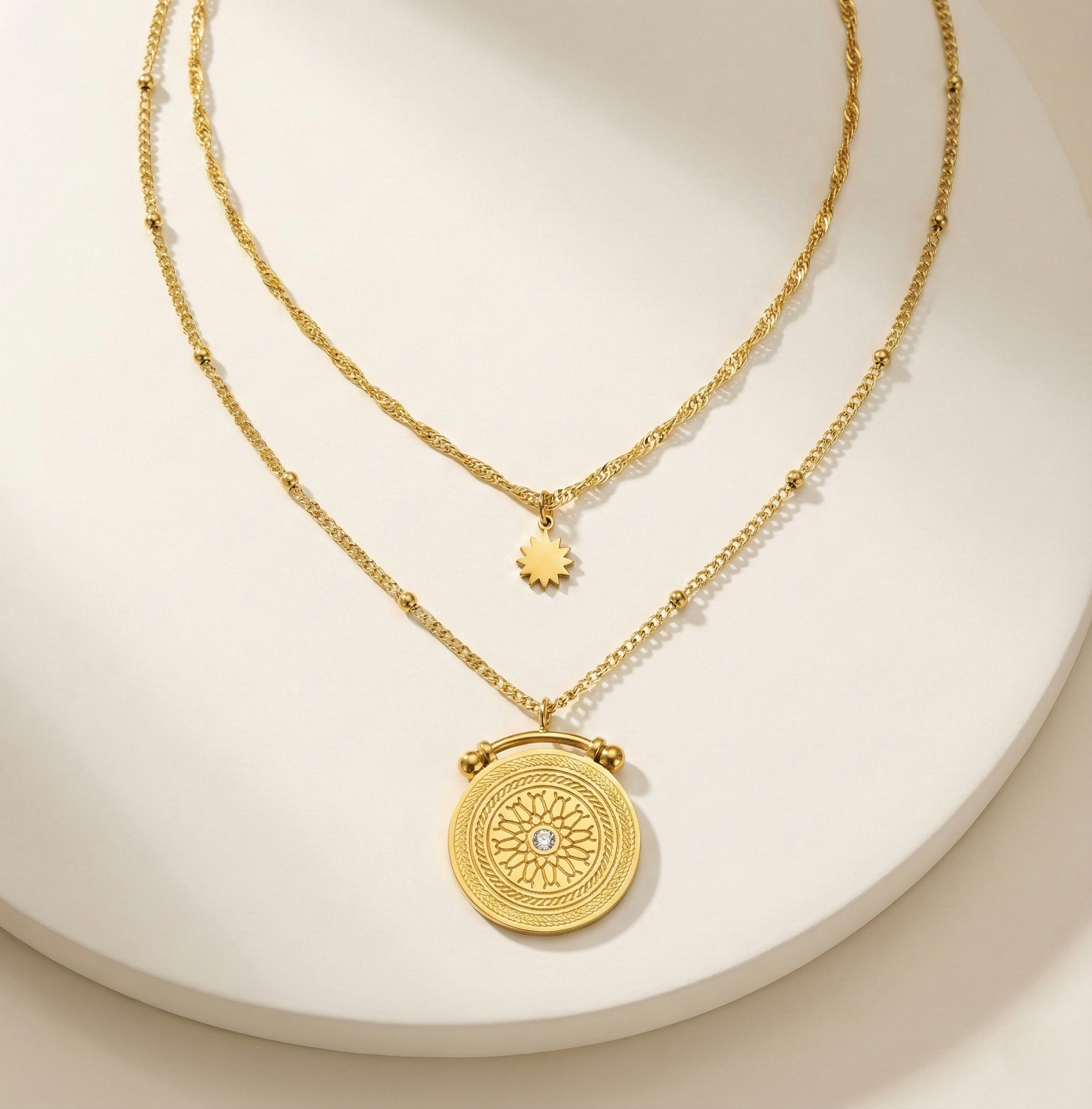 Aurelia Emblem Layered Necklace