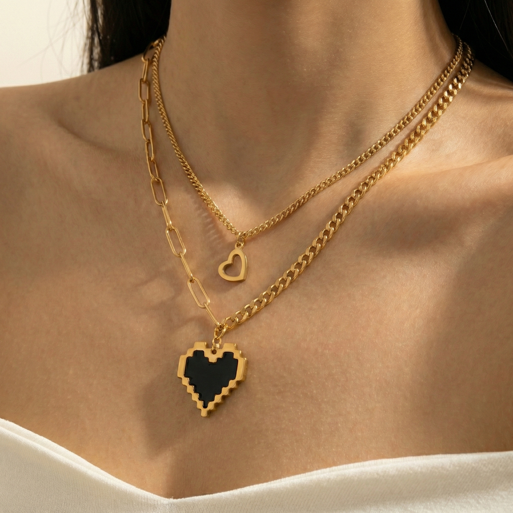 Pixel Amour Layered Necklace