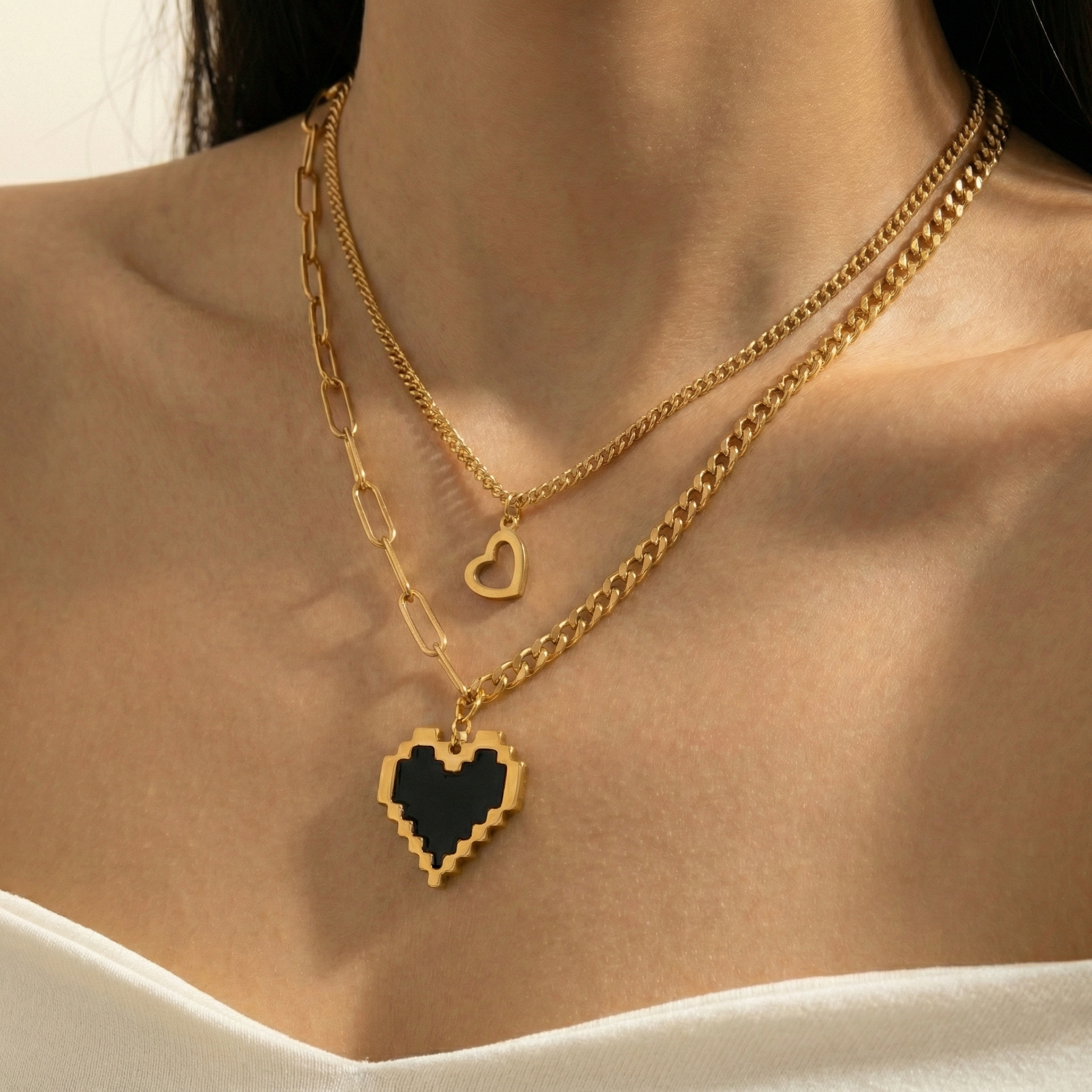Pixel Amour Layered Necklace