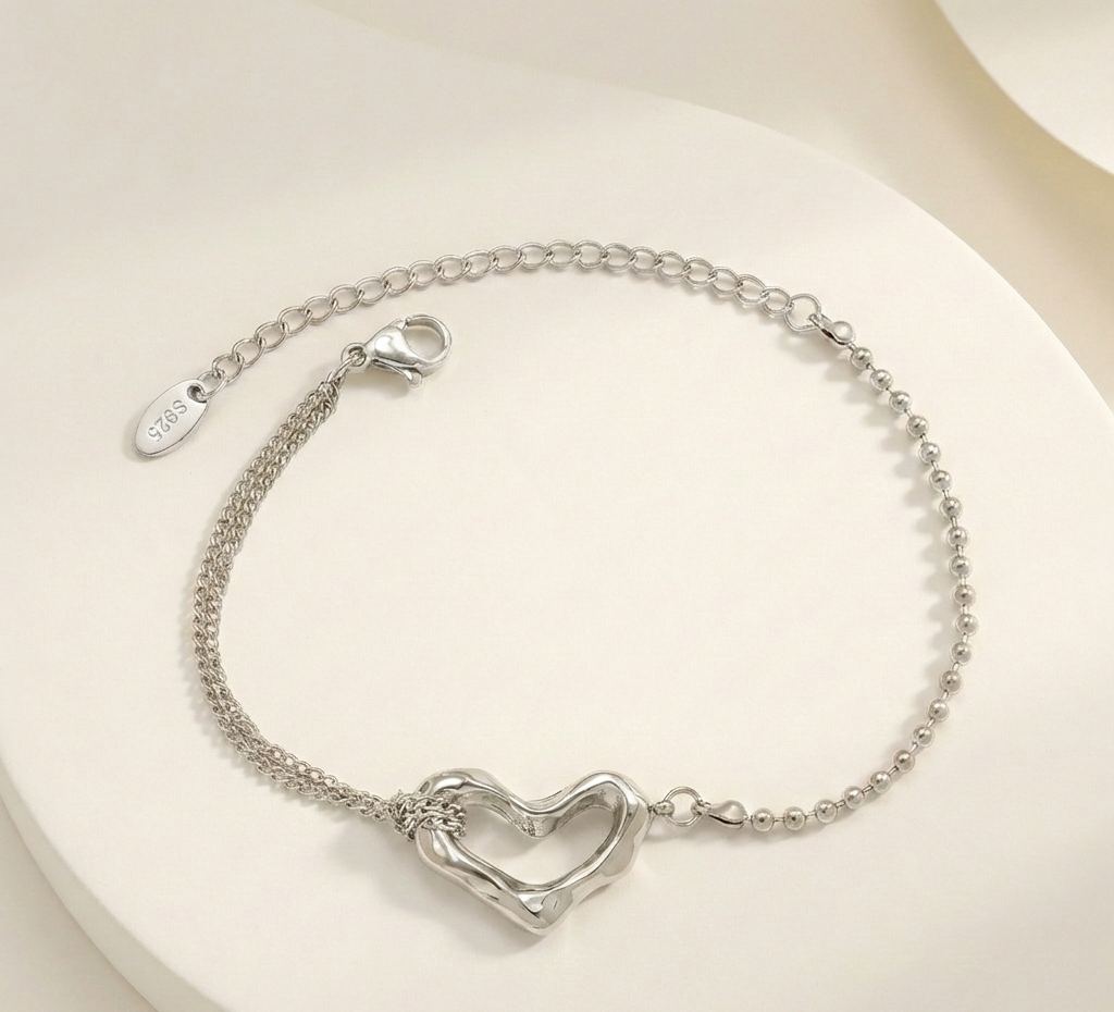 Open Heart Chain Bracelet