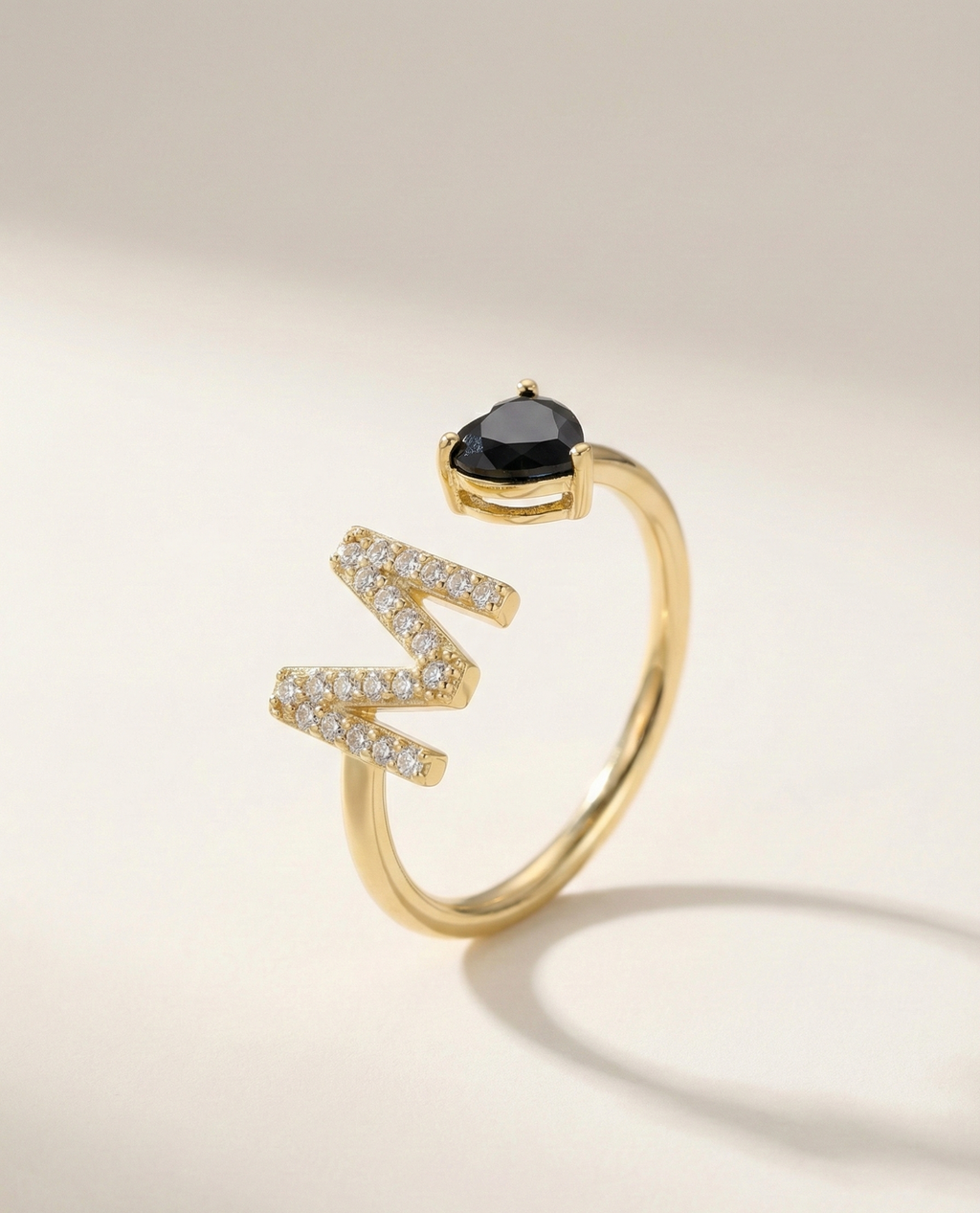 Initial Heart Signature Ring
