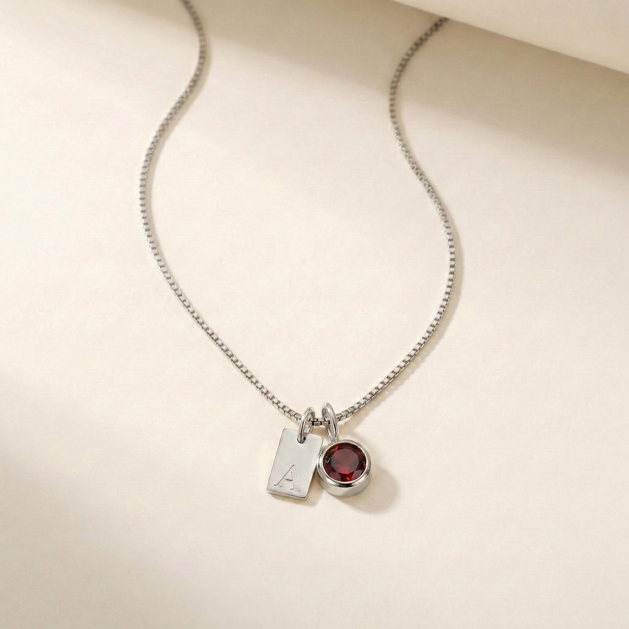 Trivelle Birthstone Initial Necklace