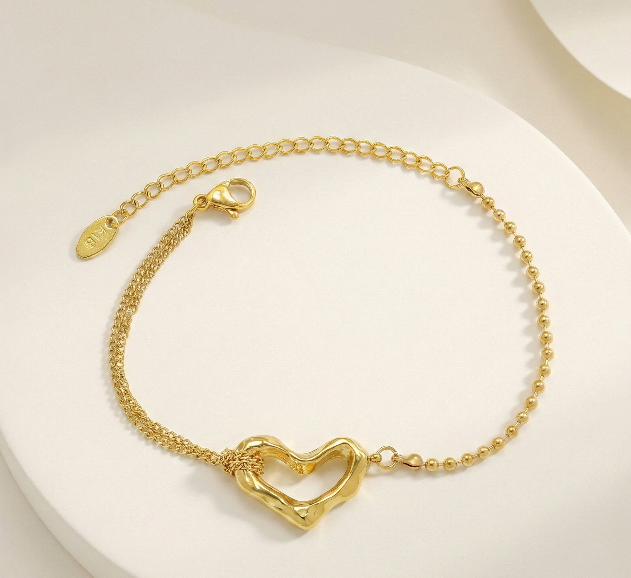 Open Heart Chain Bracelet