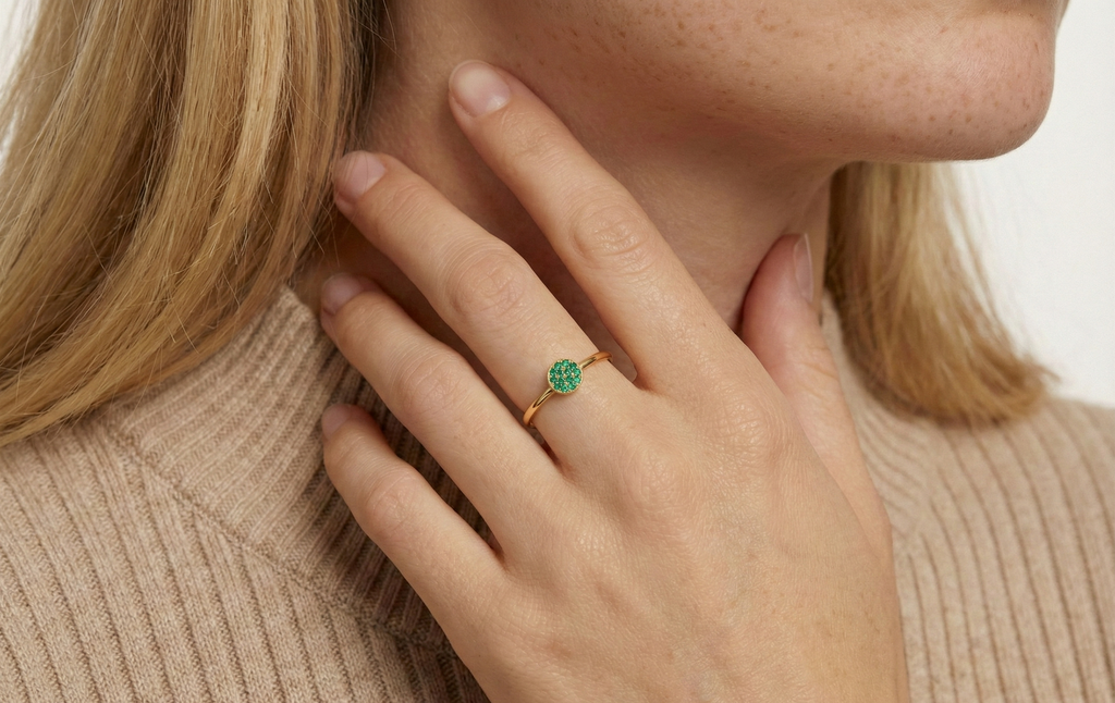 Birthstone Halo Ring