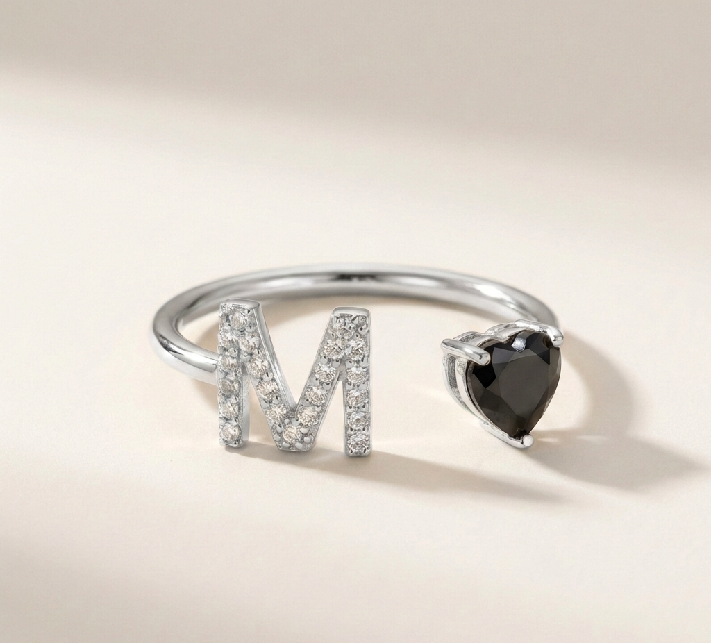 Initial Heart Signature Ring