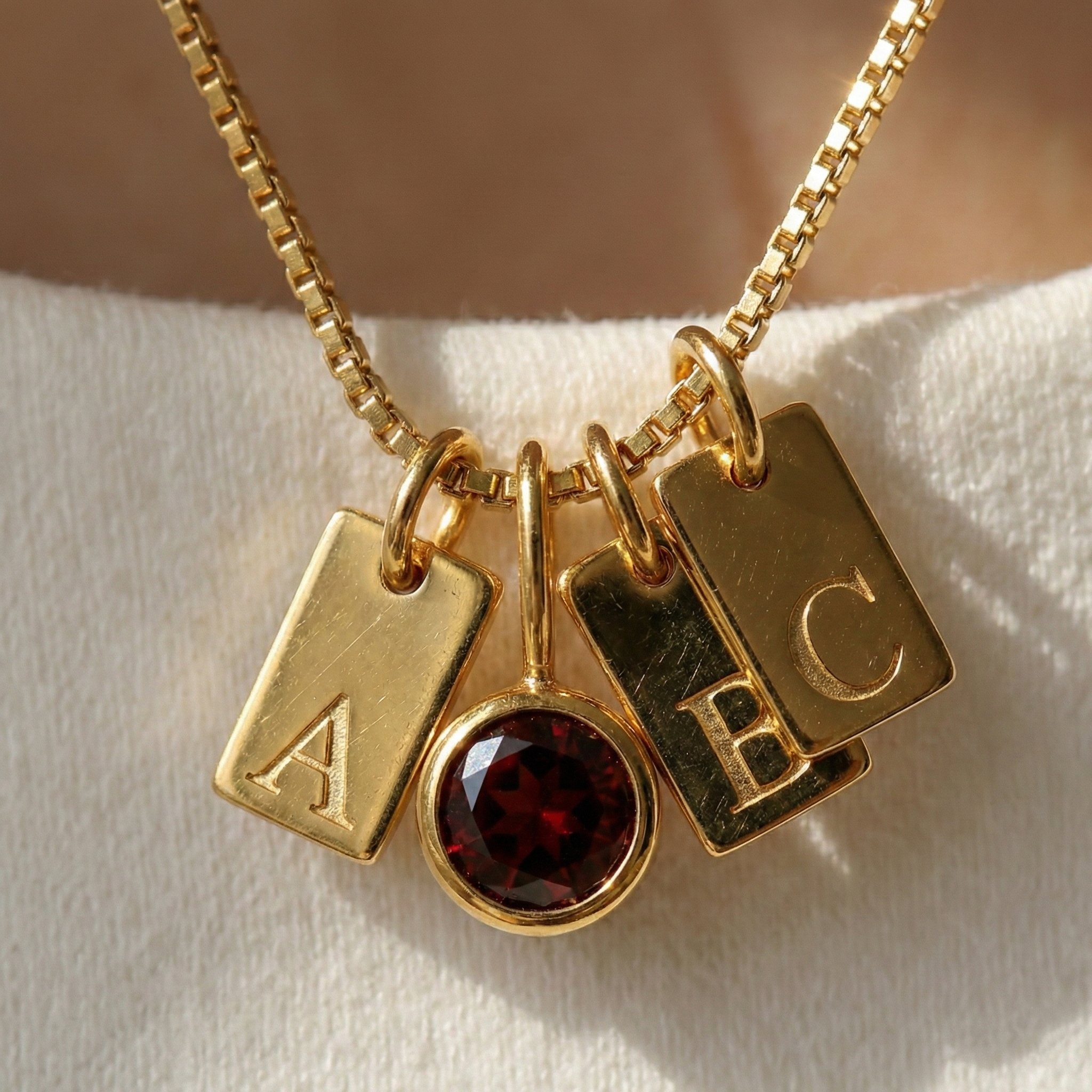 Trivelle Birthstone Initial Necklace