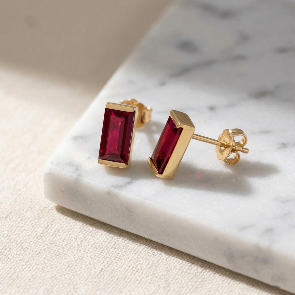 Aurora Birthstone Bar Studs