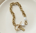 Pearl Link Toggle Bracelet