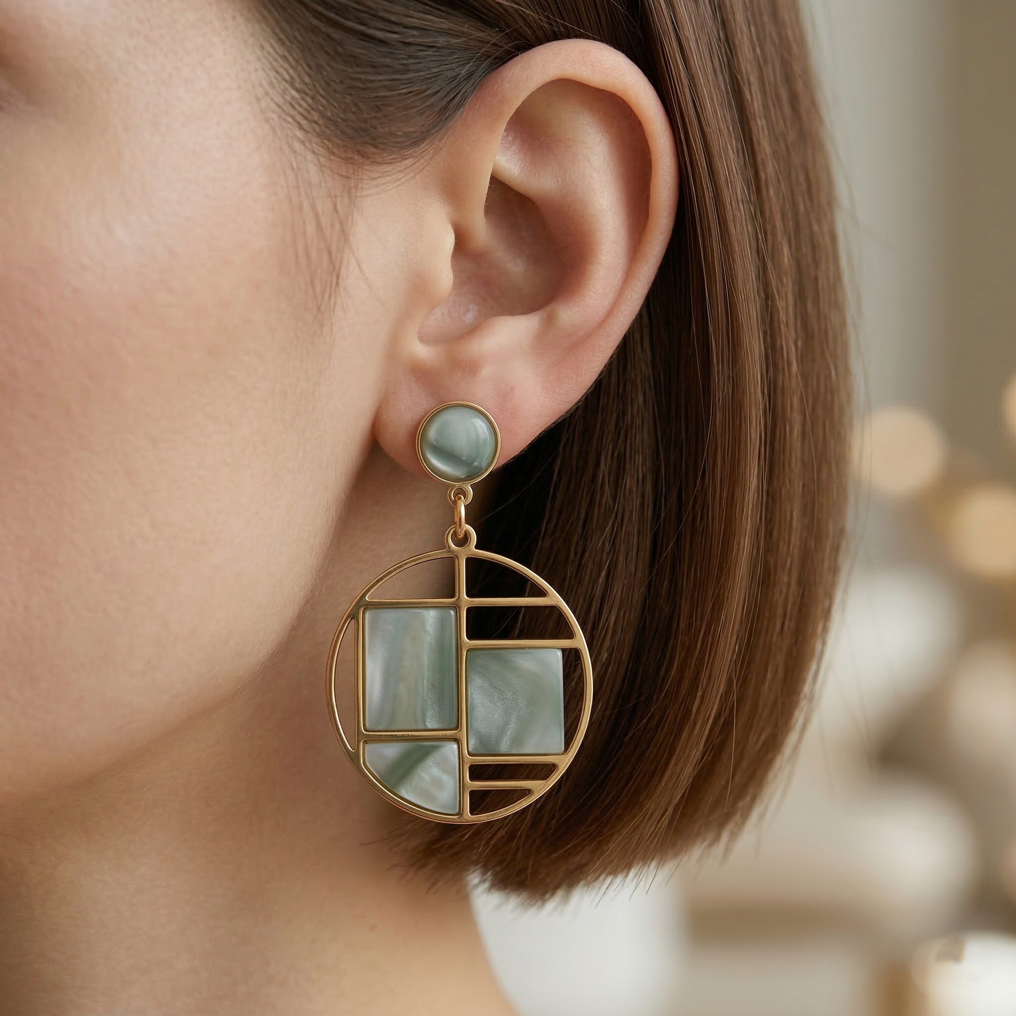 Verdelle Mosaic Drop Earrings