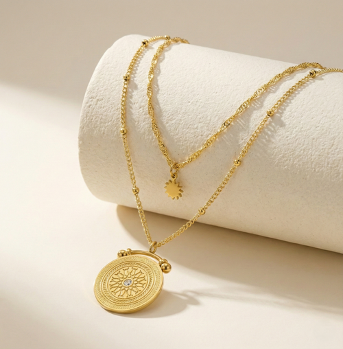 Aurelia Emblem Layered Necklace