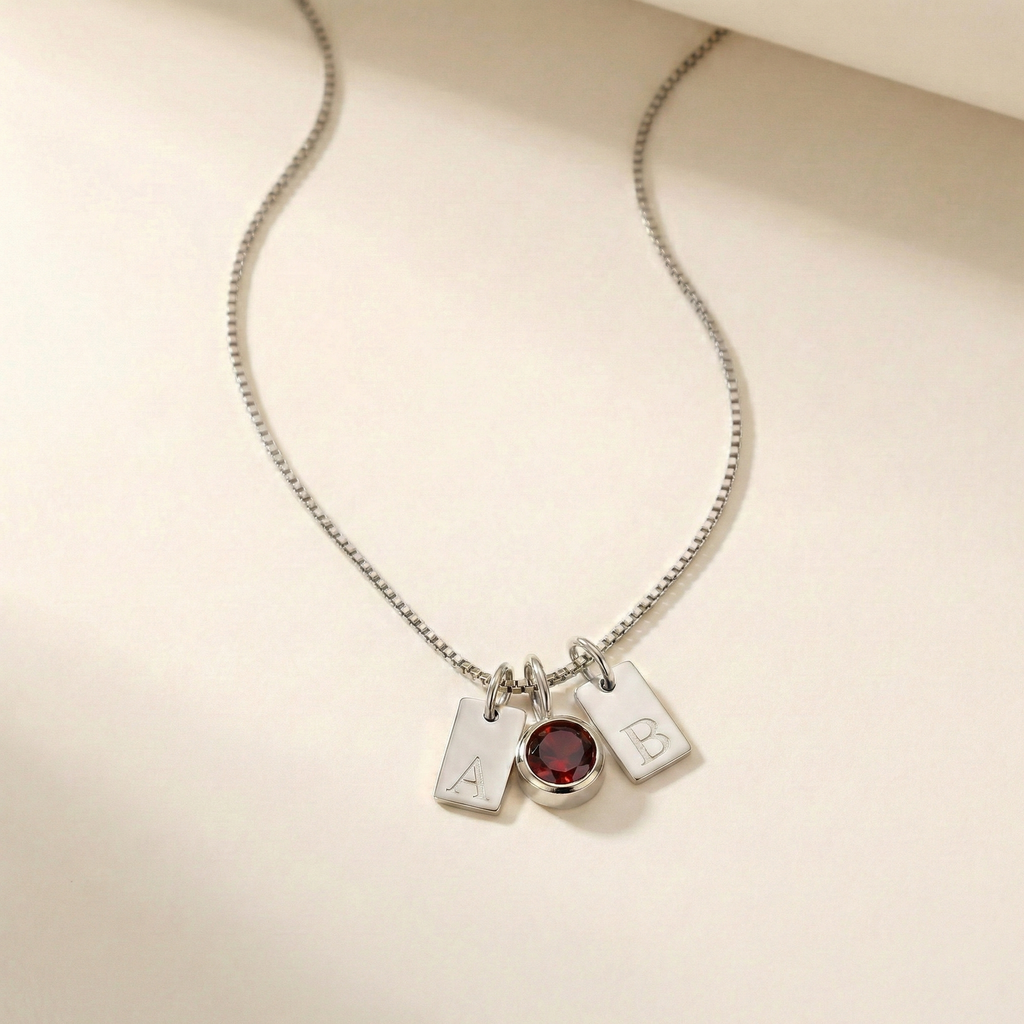 Trivelle Birthstone Initial Necklace