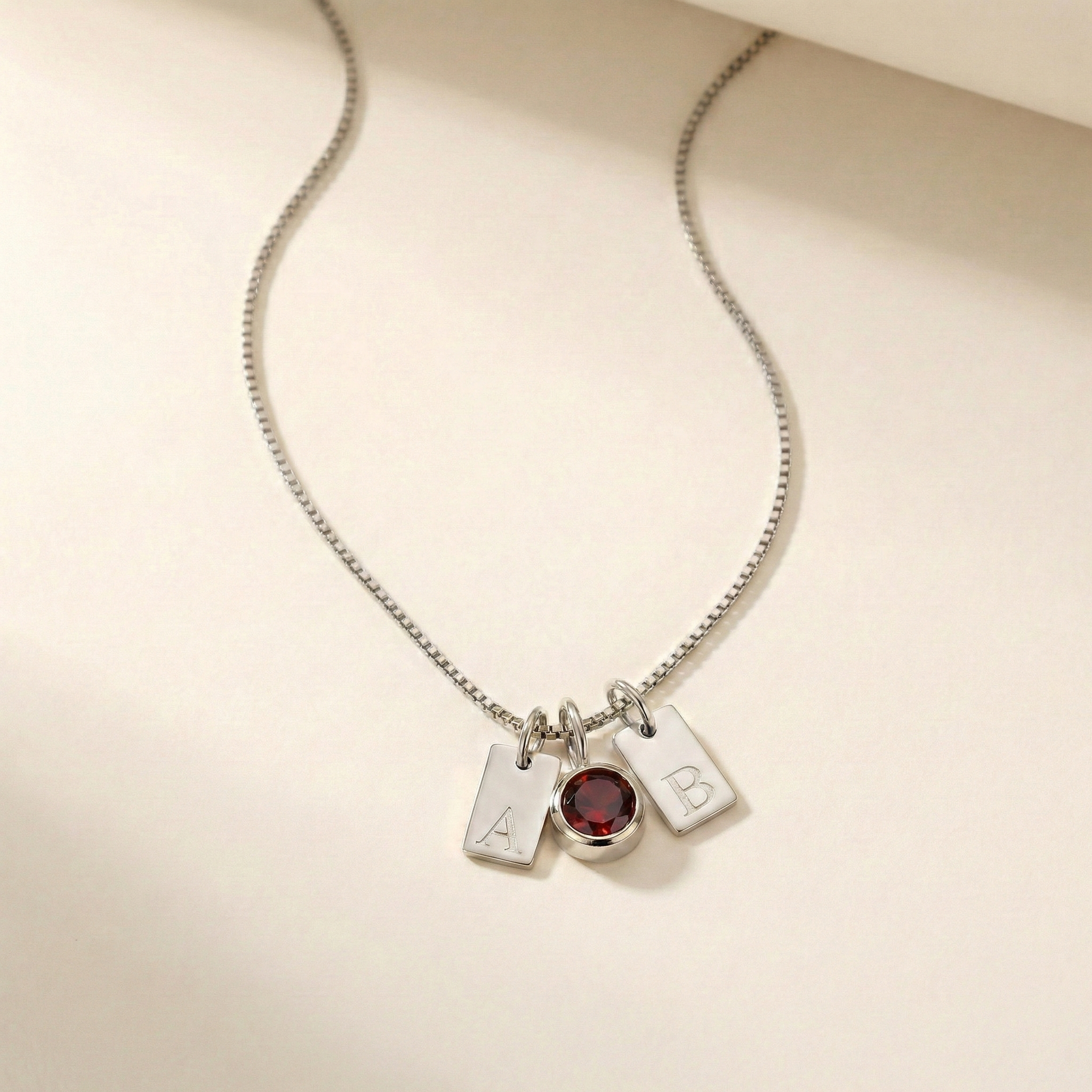 Trivelle Birthstone Initial Necklace