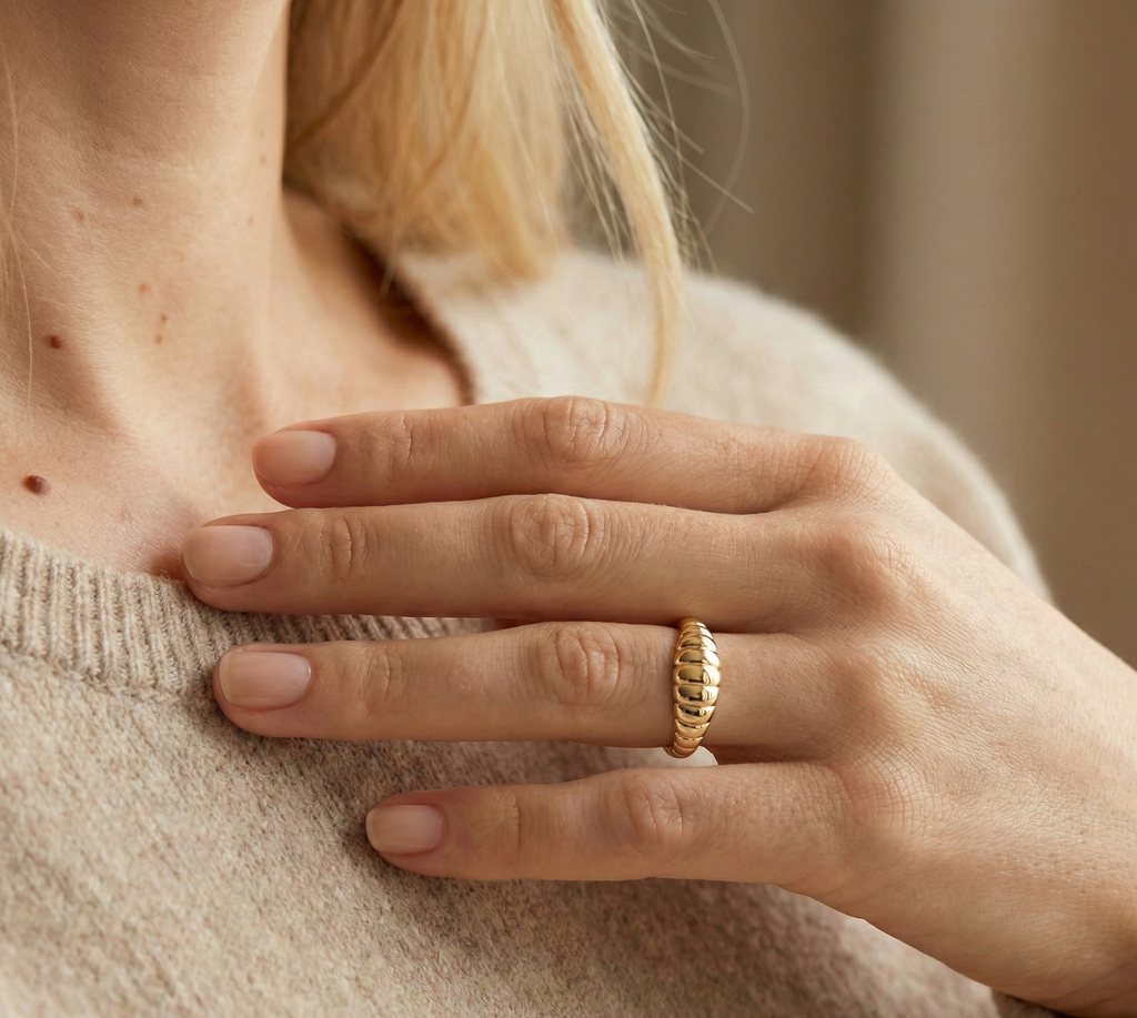 Embossed Croissant Ring