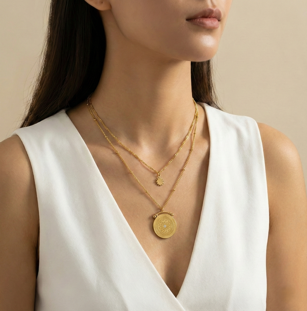 Aurelia Emblem Layered Necklace
