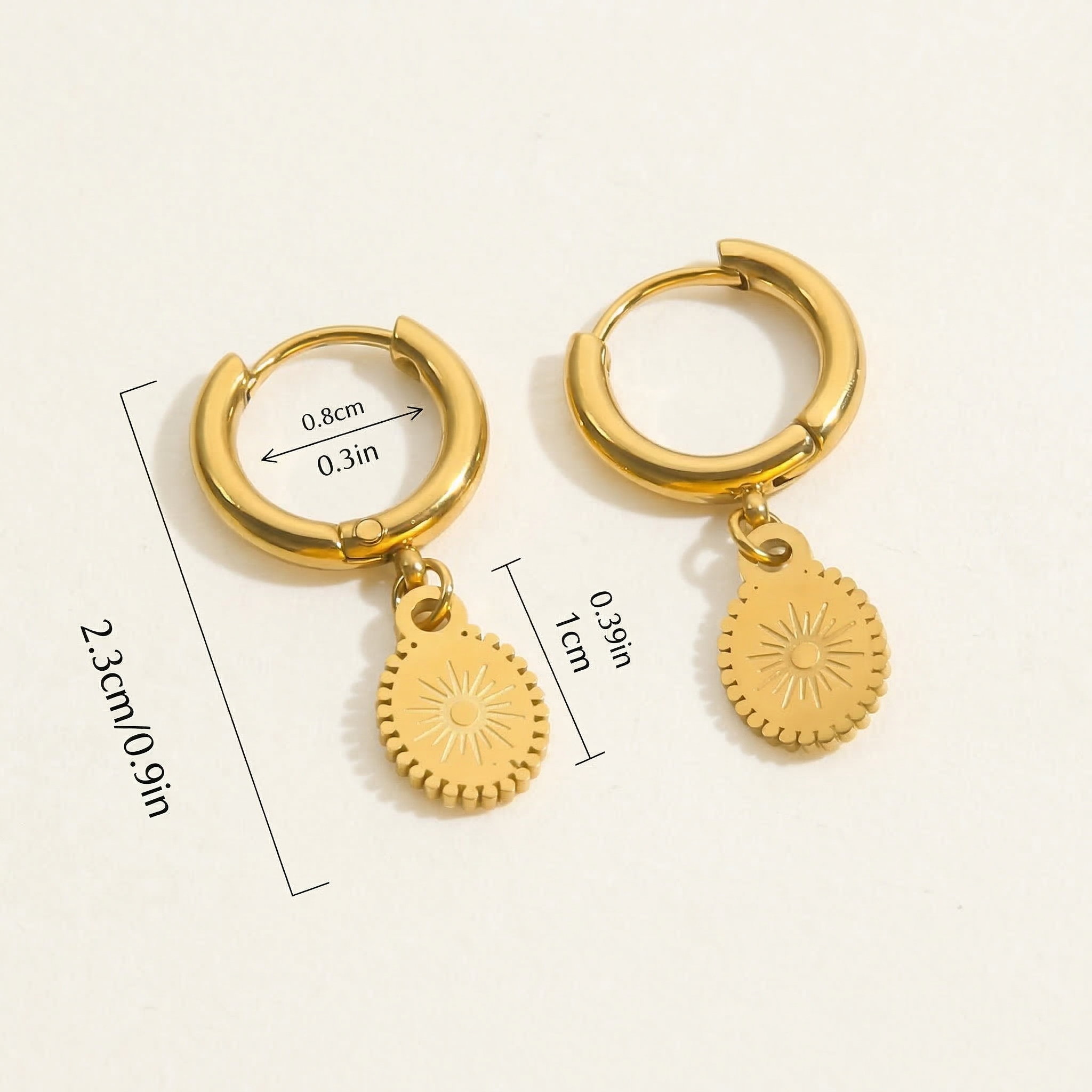 Solara Coin Drop Hoops