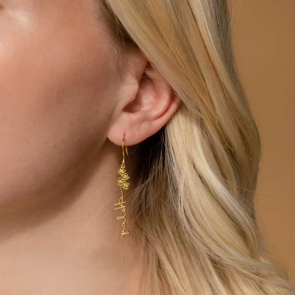 BloomScript Personalized Name Earrings