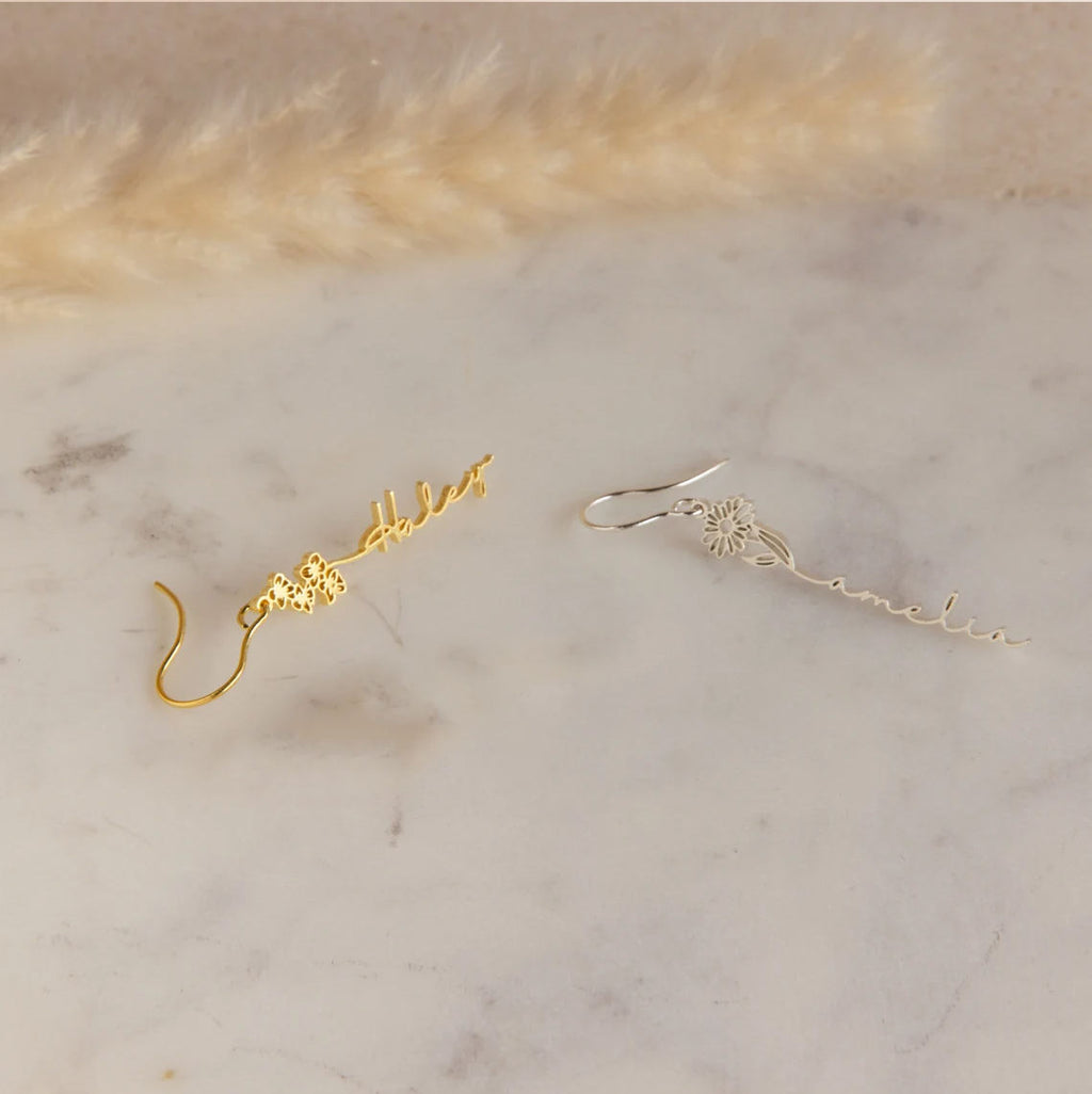 BloomScript Personalized Name Earrings