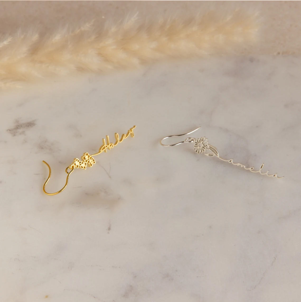BloomScript Personalized Name Earrings