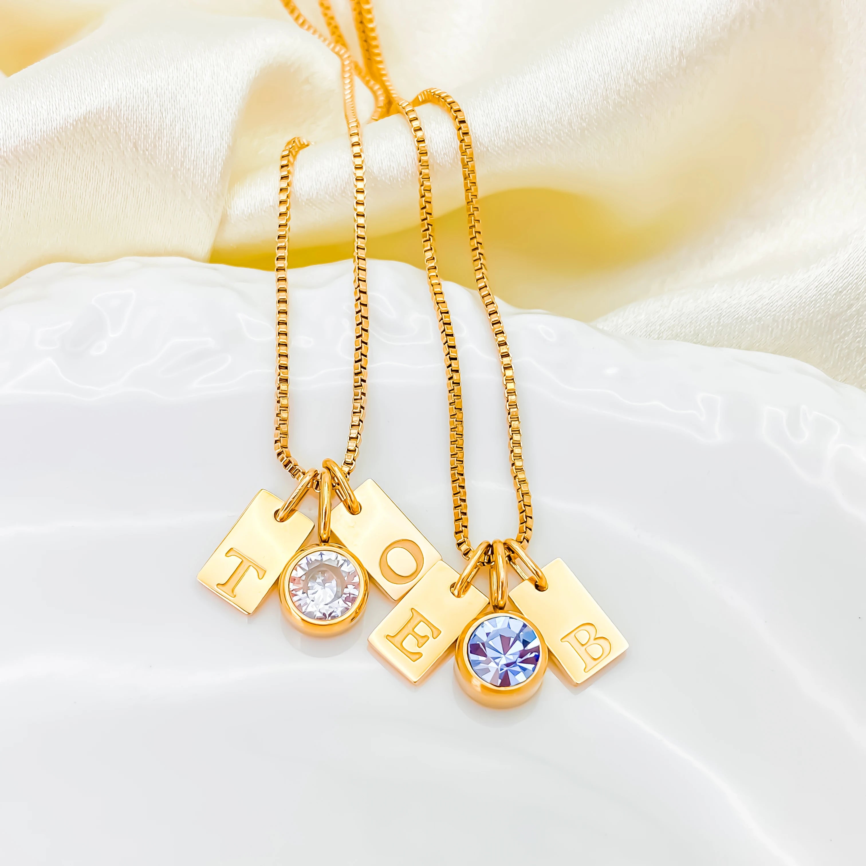 Trivelle Birthstone Initial Necklace