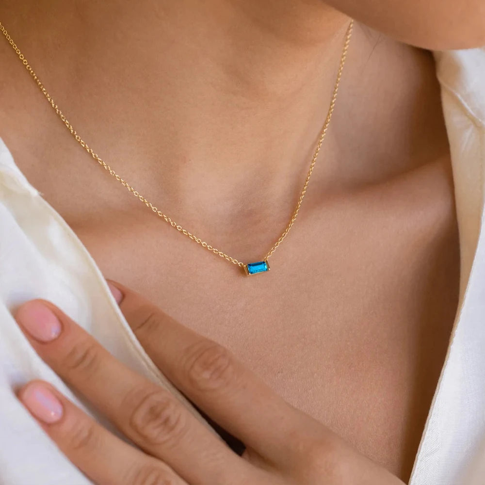 Lunara Birthstone Bar Necklace