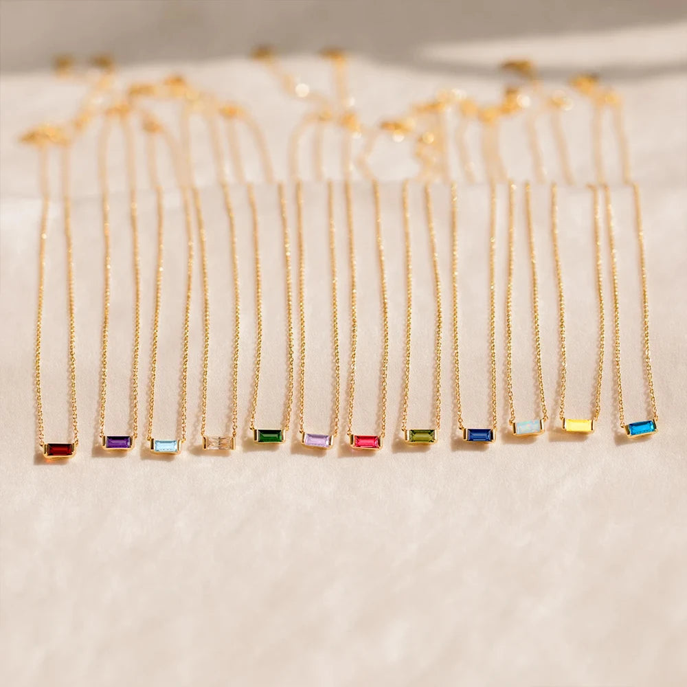 Lunara Birthstone Bar Necklace