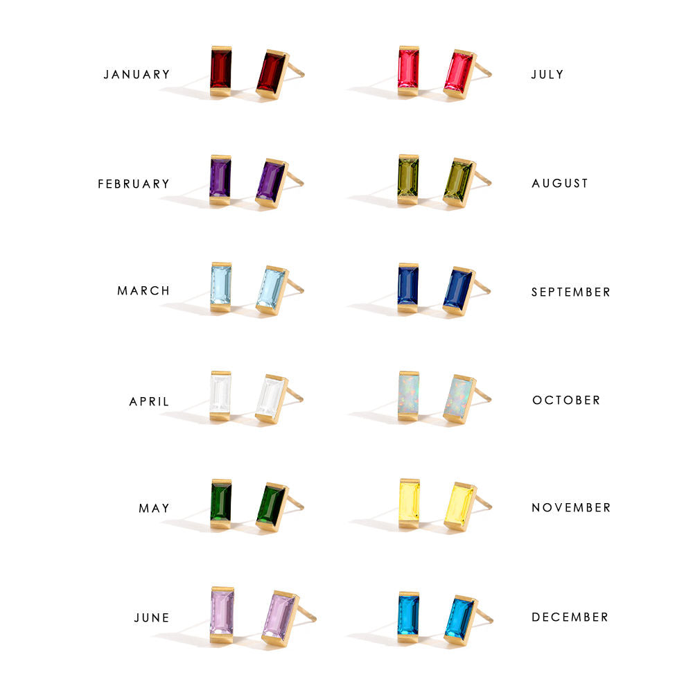 Aurora Birthstone Bar Studs