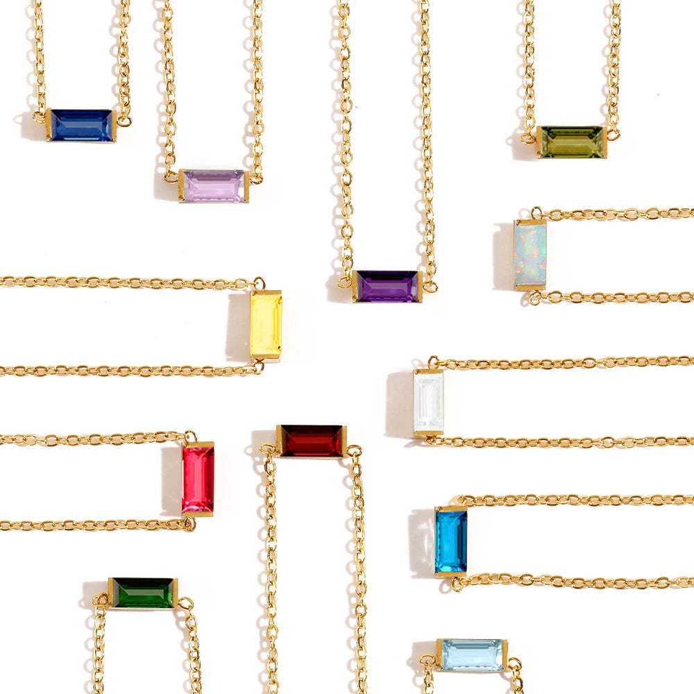 Lunara Birthstone Bar Necklace