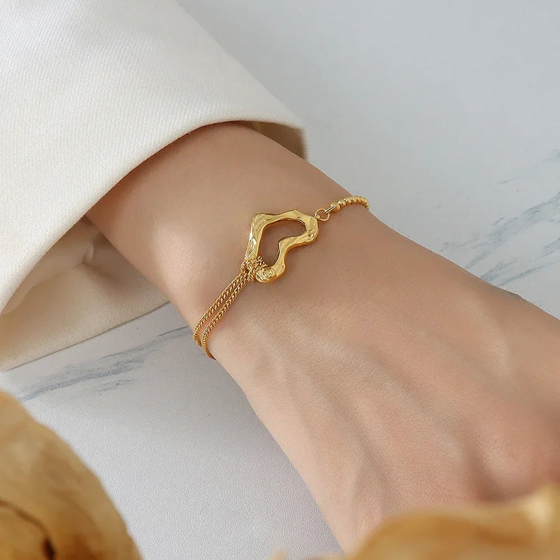 Open Heart Chain Bracelet