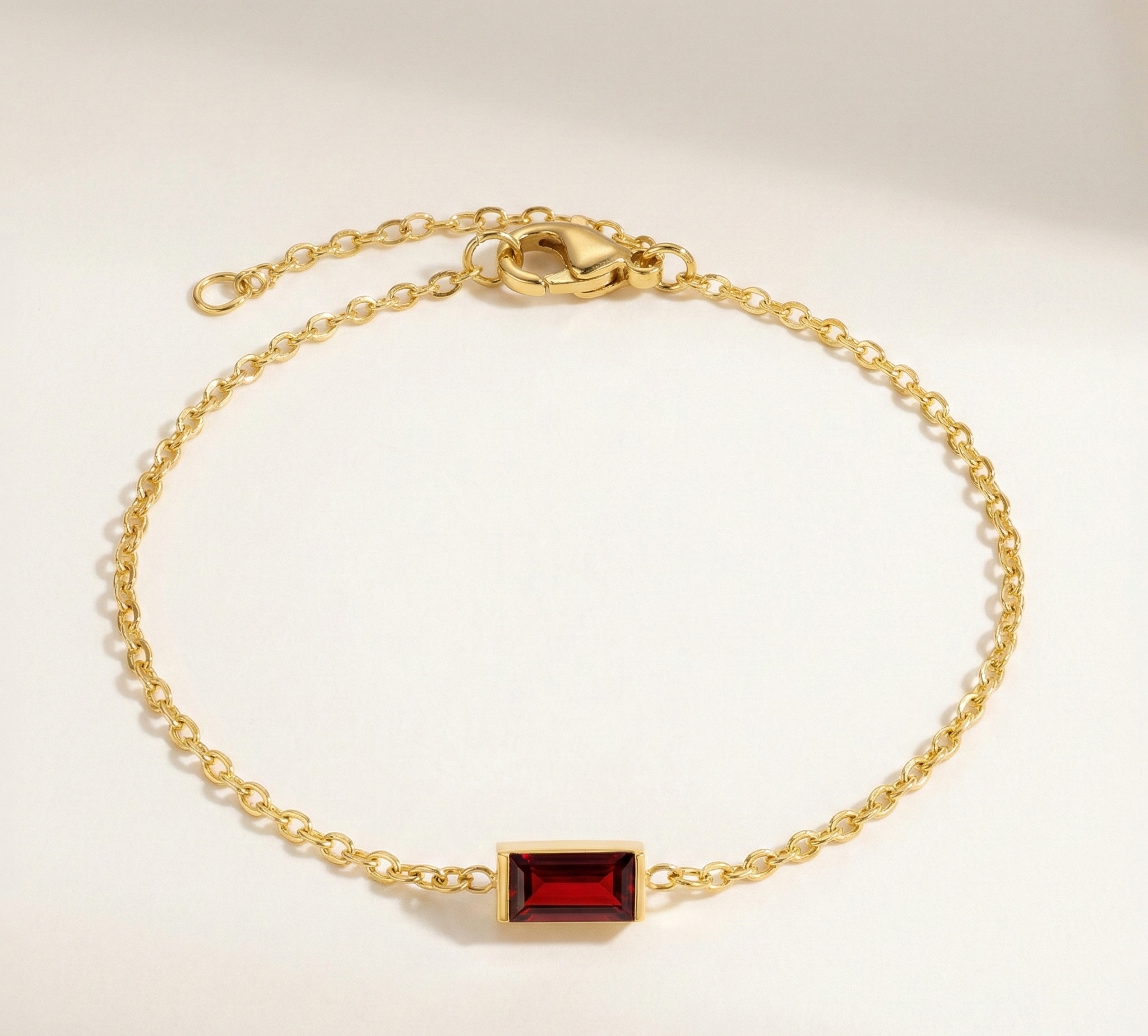 Radiant Birthstone Chain Bracelet