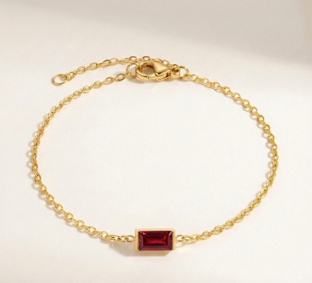 Radiant Birthstone Chain Bracelet