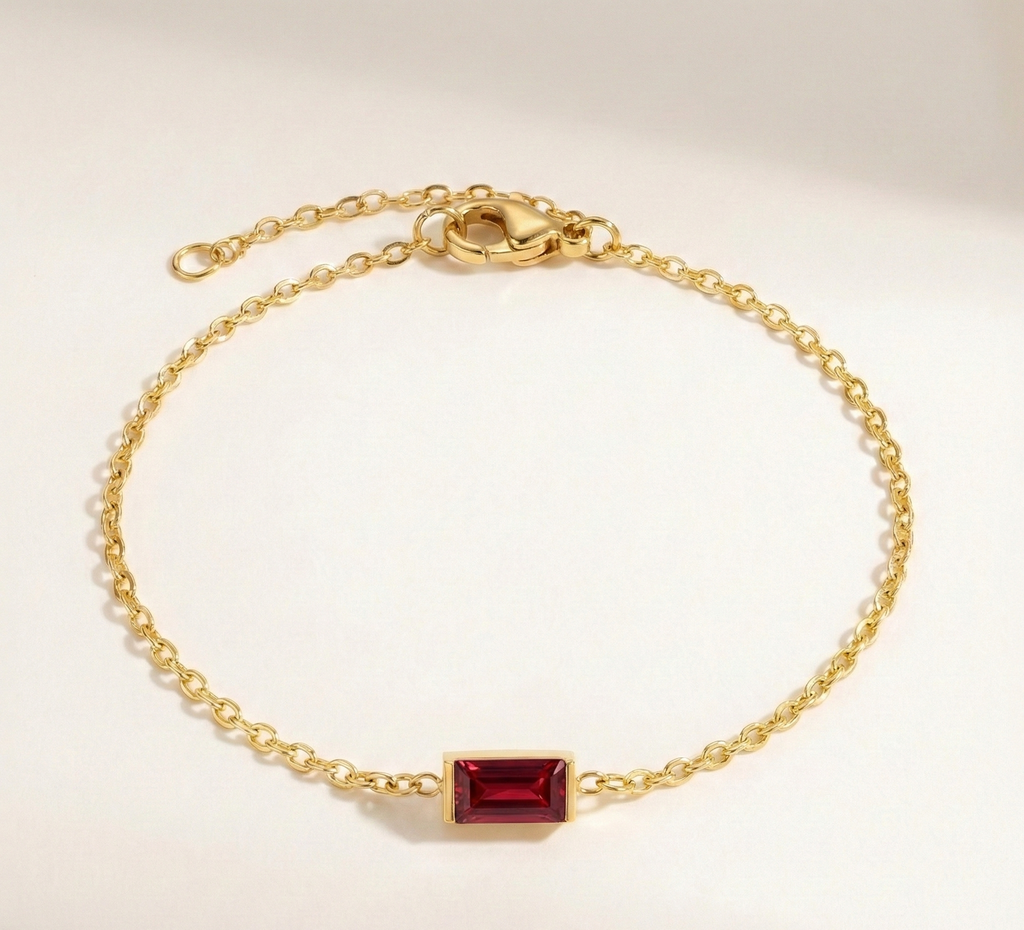 Radiant Birthstone Chain Bracelet