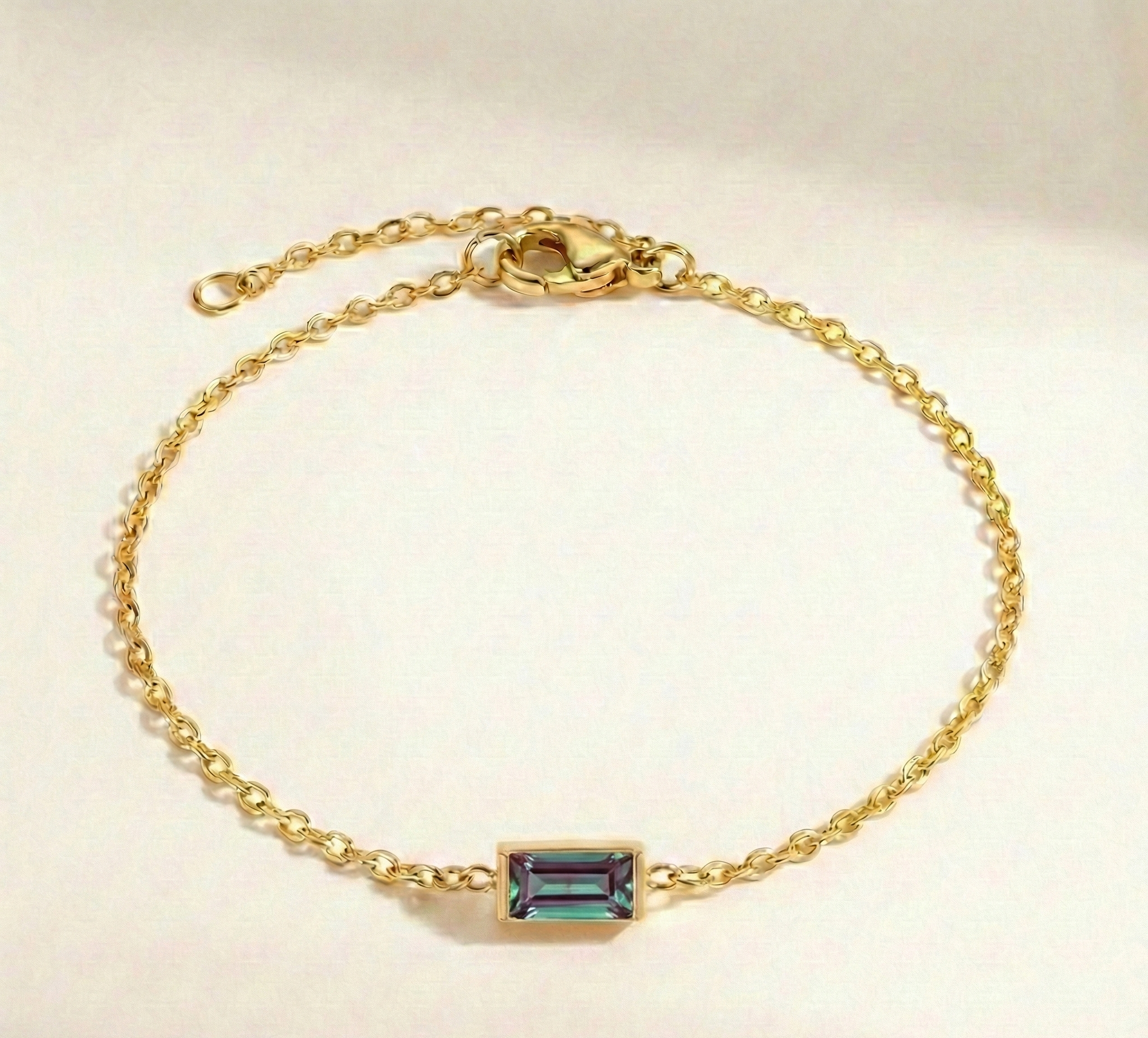 Radiant Birthstone Chain Bracelet